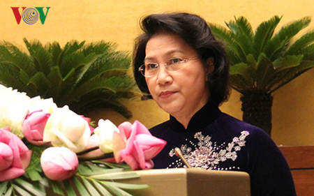 Chủ tịch Quốc hội Nguyễn Thị Kim Ngân phát biểu khai mạc.